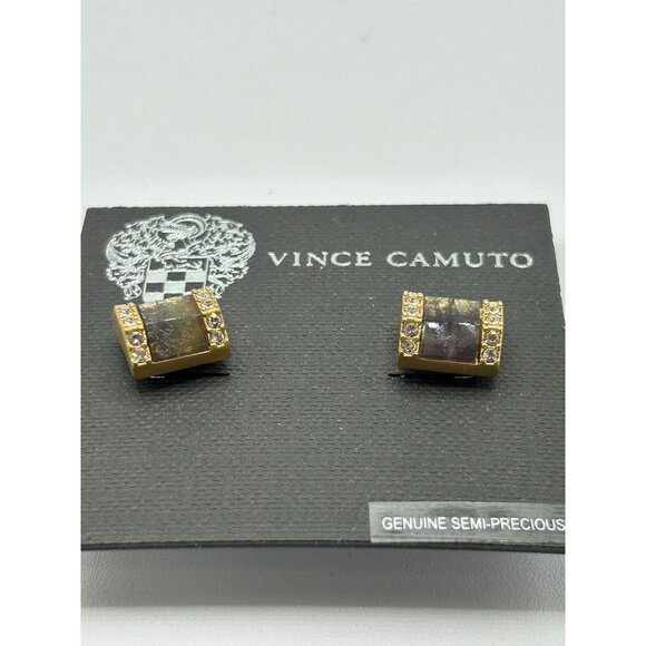 Vince Camuto Goldtone Crystal Wrapped Stud Earrings - NWT - Picture 4 of 4